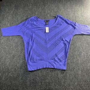 Lane Bryant Purple Chevron‎ Knit V Neck Sweater Plus Size 14/16 NWT